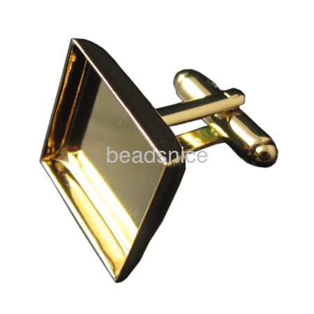 Cufflink blanks brass square ion plated